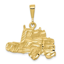 Load image into Gallery viewer, 10k Solid Diamond-cut Semi Truck Charm
