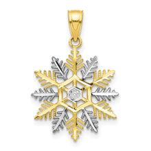 Load image into Gallery viewer, 10K w/Rhodium Snowflake Charm
