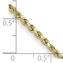 Load image into Gallery viewer, 10k 2.25mm Semi-solid D/C Rope Chain
