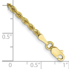 Load image into Gallery viewer, 10k 2.5mm Semi-solid D/C Rope Chain

