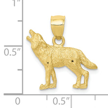 Load image into Gallery viewer, 10K Diamond-cut Wolf Pendant
