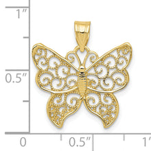 Load image into Gallery viewer, 10k Filigree Butterfly Pendant
