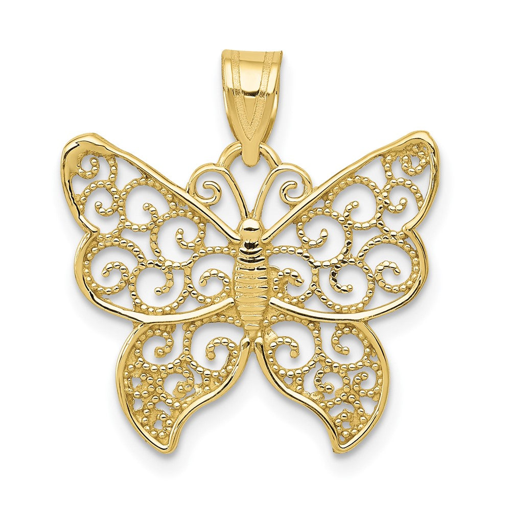 10k Filigree Butterfly Pendant