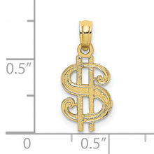 Load image into Gallery viewer, 10K Dollar Sign Charm
