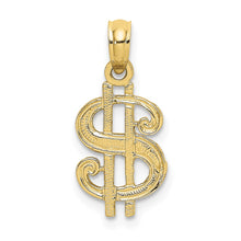 Load image into Gallery viewer, 10K Dollar Sign Charm

