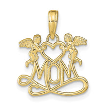 Load image into Gallery viewer, 10K Polished MOM w/Heart and Angels Pendant
