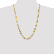 Load image into Gallery viewer, 10k 6.75mm Concave Open Figaro Chain
