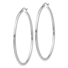 Load image into Gallery viewer, 10K White Gold Polished 2mm Tube Hoop Earrings
