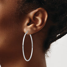 Load image into Gallery viewer, 10K White Gold Polished 2mm Tube Hoop Earrings
