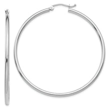 Load image into Gallery viewer, 10K White Gold Polished 2mm Tube Hoop Earrings
