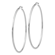 Load image into Gallery viewer, 10K White Gold Polished 2mm Tube Hoop Earrings
