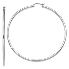 Load image into Gallery viewer, 10K White Gold Polished 2mm Tube Hoop Earrings
