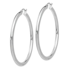 Load image into Gallery viewer, 10K White Gold Polished 3mm Tube Hoop Earrings
