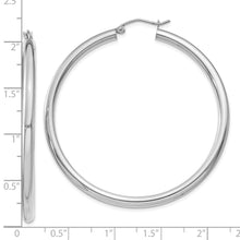 Load image into Gallery viewer, 10K White Gold Polished 3mm Tube Hoop Earrings
