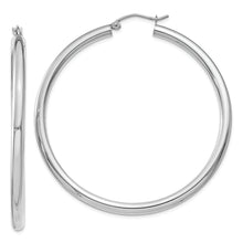 Load image into Gallery viewer, 10K White Gold Polished 3mm Tube Hoop Earrings
