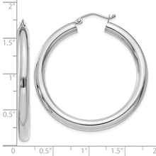 Load image into Gallery viewer, 10K White Gold Polished 4mm Tube Hoop Earrings
