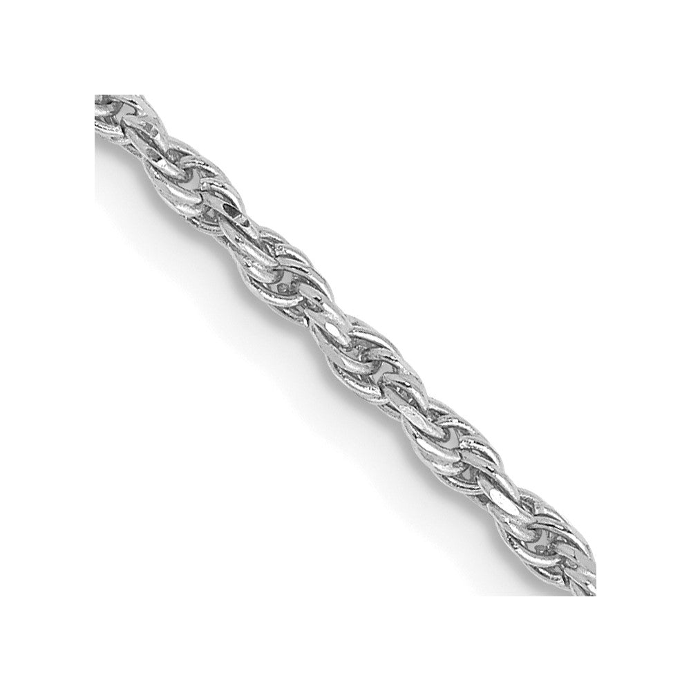 10k White Gold 1.6mm D/C Machine Made Rope Chain