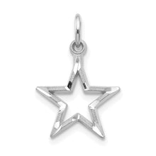 Load image into Gallery viewer, 10k White Gold Diamond-cut Star Charm
