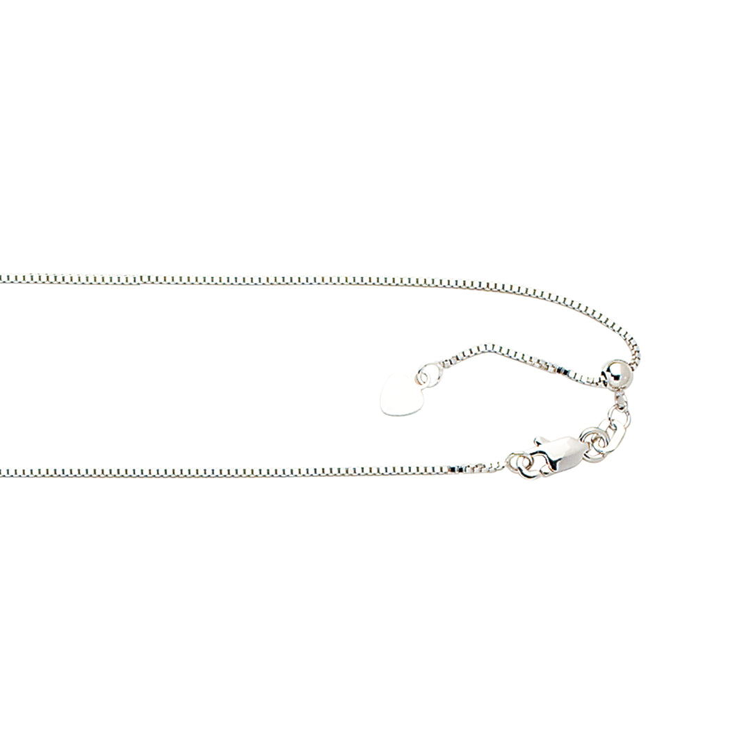 10K Gold 0.79mm Adjustable Box Chain