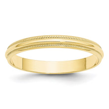 Load image into Gallery viewer, 10KY 3mm LTW Milgrain Half Round Band Size 8.5
