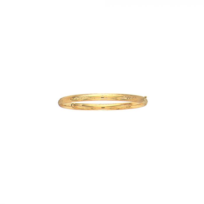 10K Gold Diamond Cut Bangle
