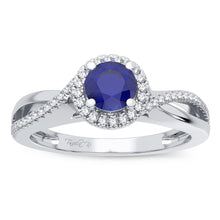 Load image into Gallery viewer, 14K 0.10CT Diamond Sapphire Ring
