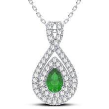 Load image into Gallery viewer, 14K 0.33CT Diamond Emerald Pendant
