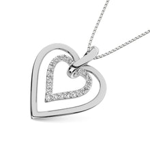 Load image into Gallery viewer, Diamond 1/10 Ct.Tw. Heart Pendant in 10K White Gold
