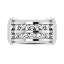 Load image into Gallery viewer, 10K White Gold 1/2 Ctw Round Cut Diamond Mens Wedding Band
