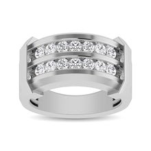 Load image into Gallery viewer, 10K White Gold 1/2 Ctw Round Cut Diamond Mens Wedding Band
