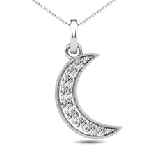 Load image into Gallery viewer, Diamond 1/10 Ct.Tw. Crescent Moon Pendant in 10K White Gold
