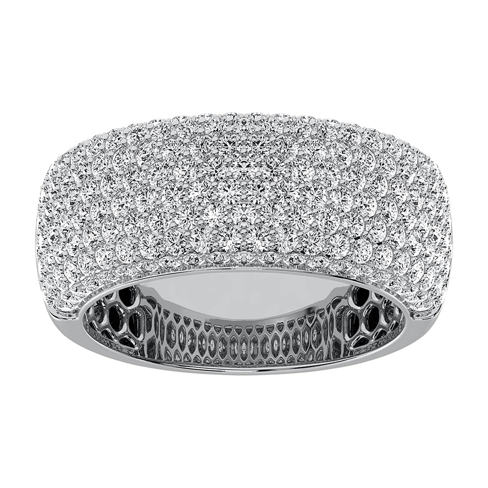 14K White Gold 1/2 Ct.Tw. Diamond Pave Set Mens Band