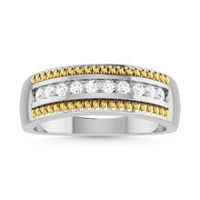 Load image into Gallery viewer, 10K Two Tone Diamond 1/3 Ct.Tw. Mens Wedding Band
