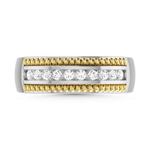 Load image into Gallery viewer, 10K Two Tone Diamond 1/3 Ct.Tw. Mens Wedding Band
