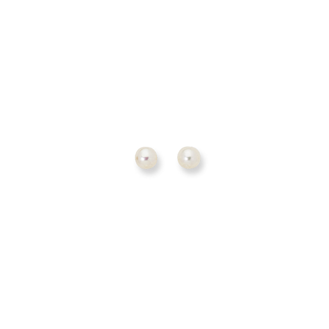 14K Gold  6MM Pearl Stud Earring