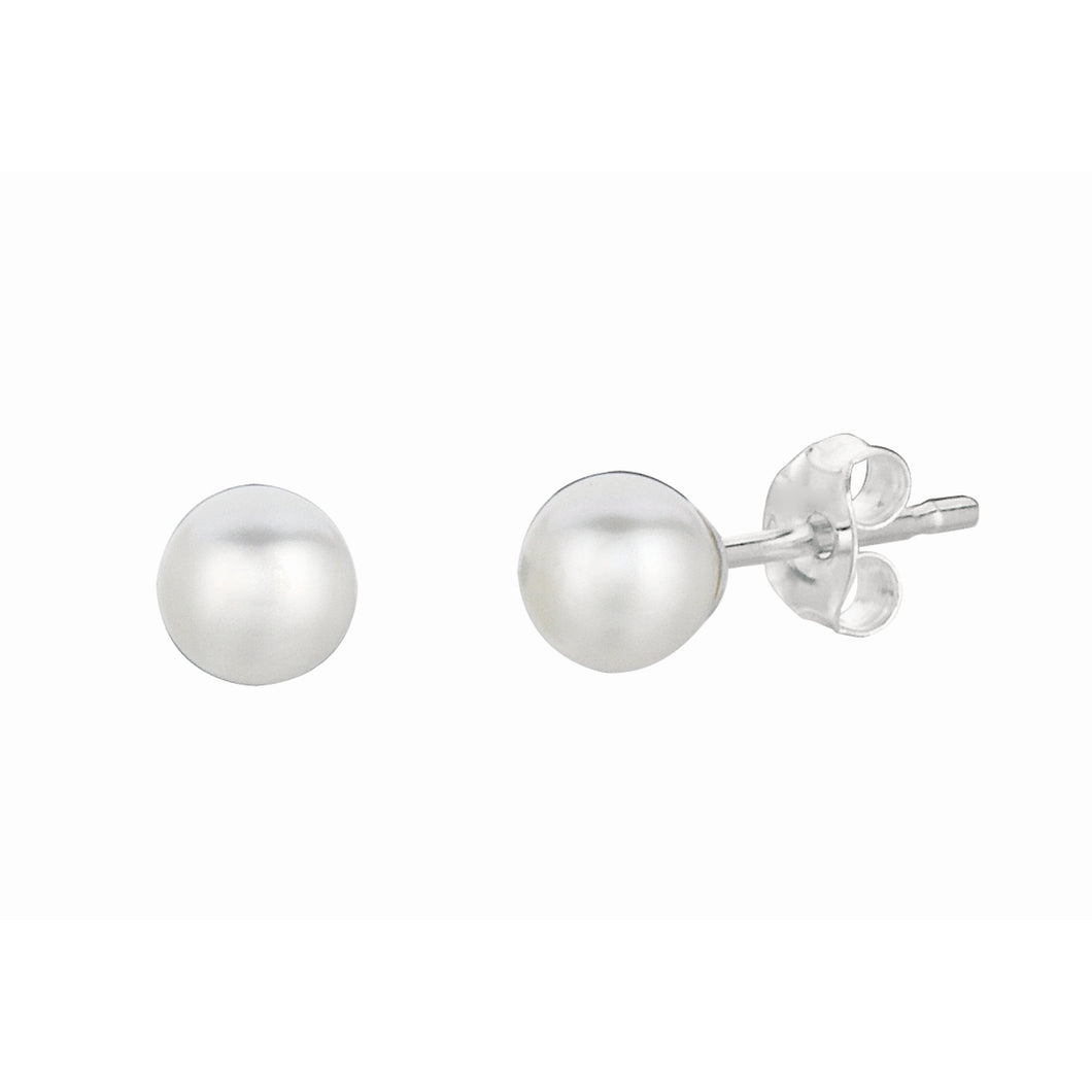 Silver 4MM Freshwater Pearl Earring