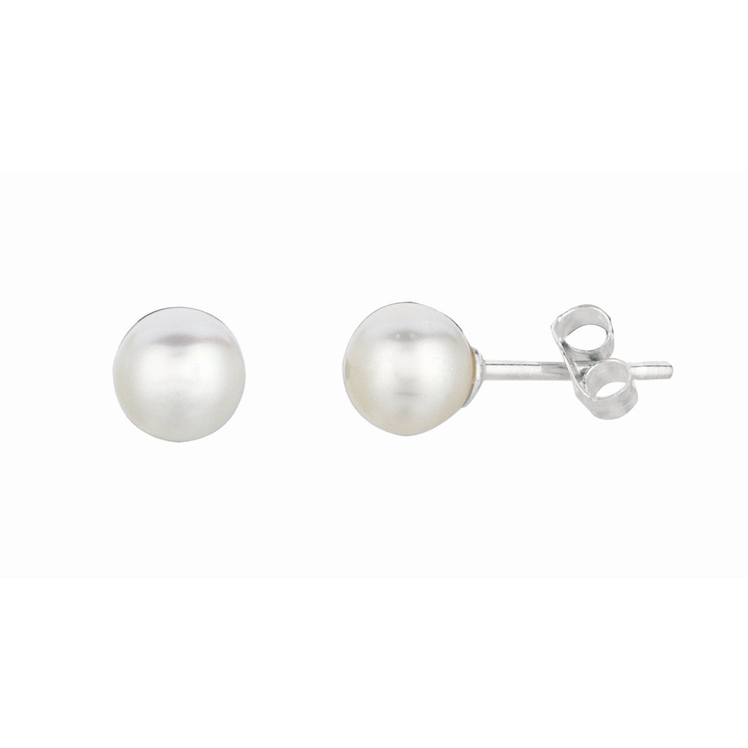 Silver 5MM Freshwater Pearl Earring