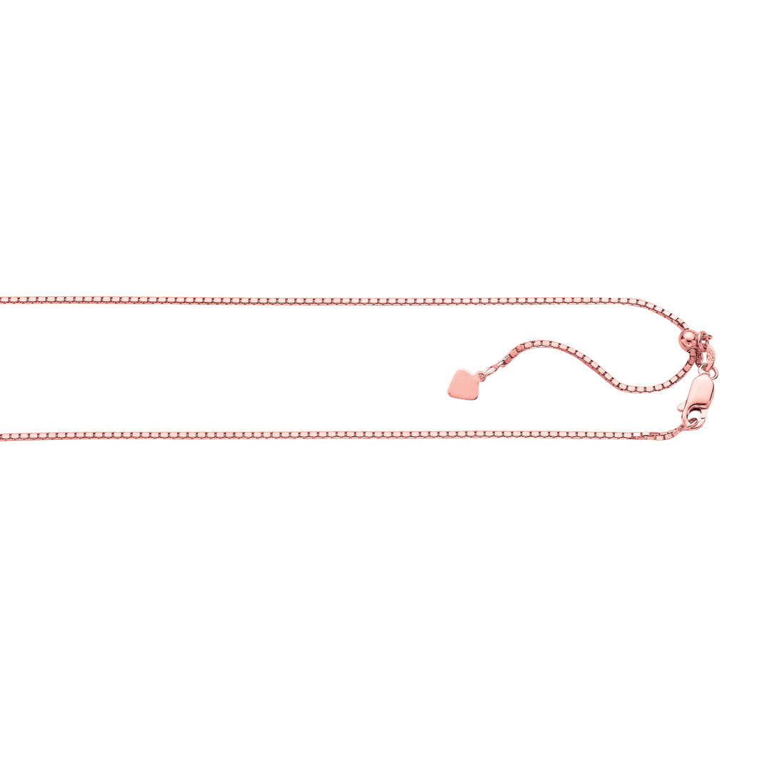 Silver 1.4mm Adjustable Rose Box Chain