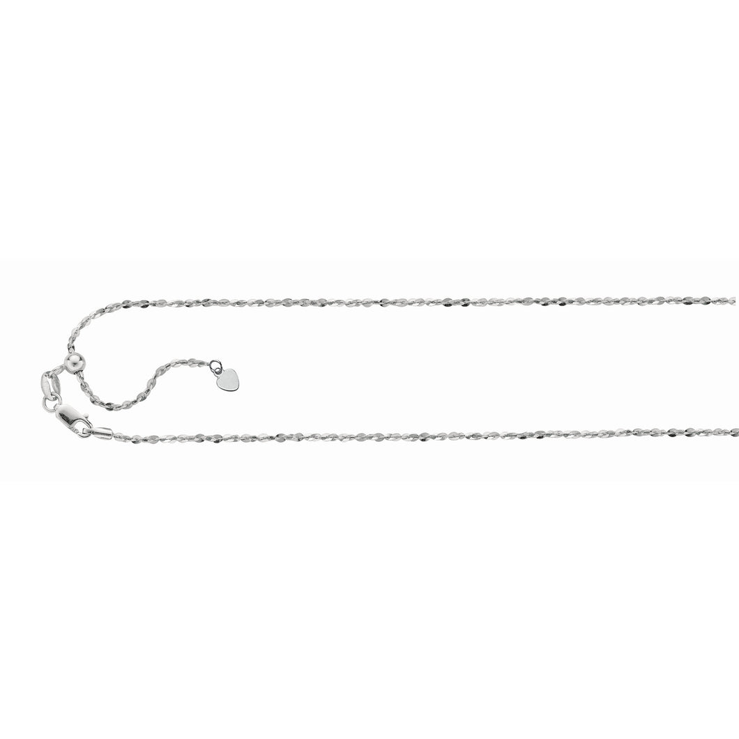 Silver 1mm Adjustable Piatto Chain