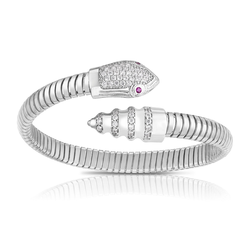 Silver Serpente Tubogas Python Bypass Bangle