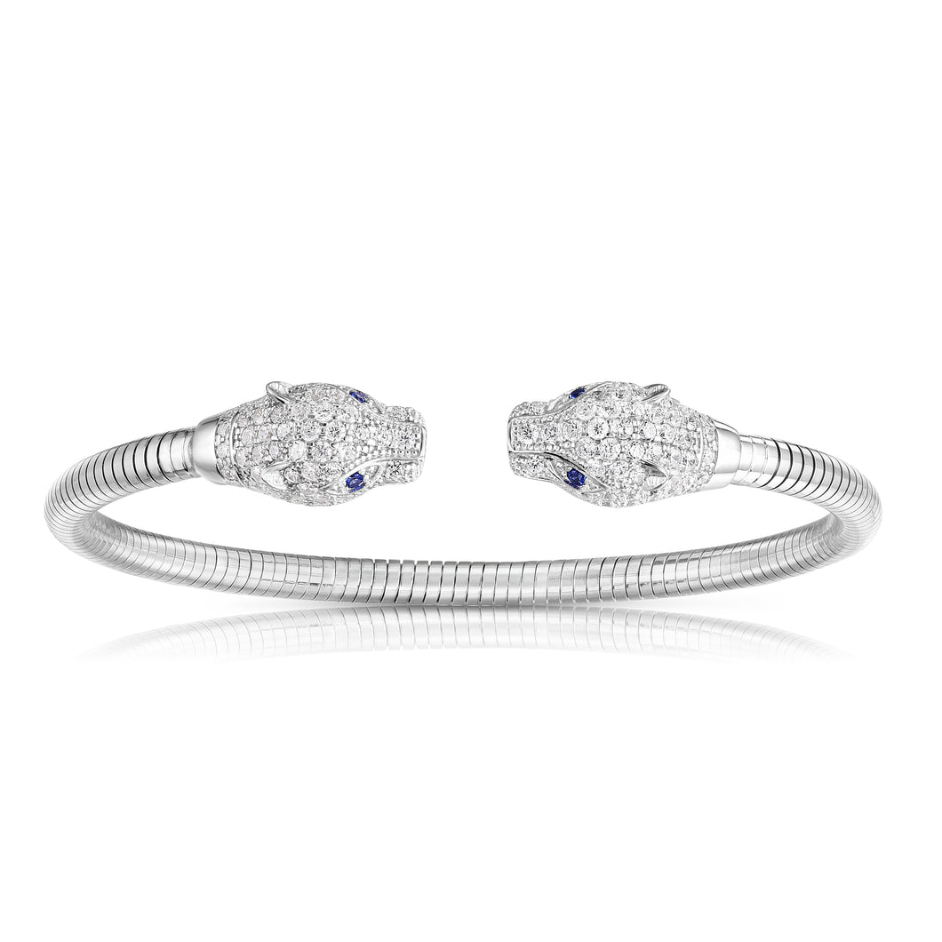 Silver Panther Cuff Bangle