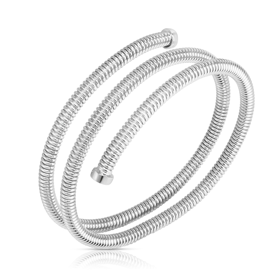 Silver Tre Fili Tubogas Coil Bracelet