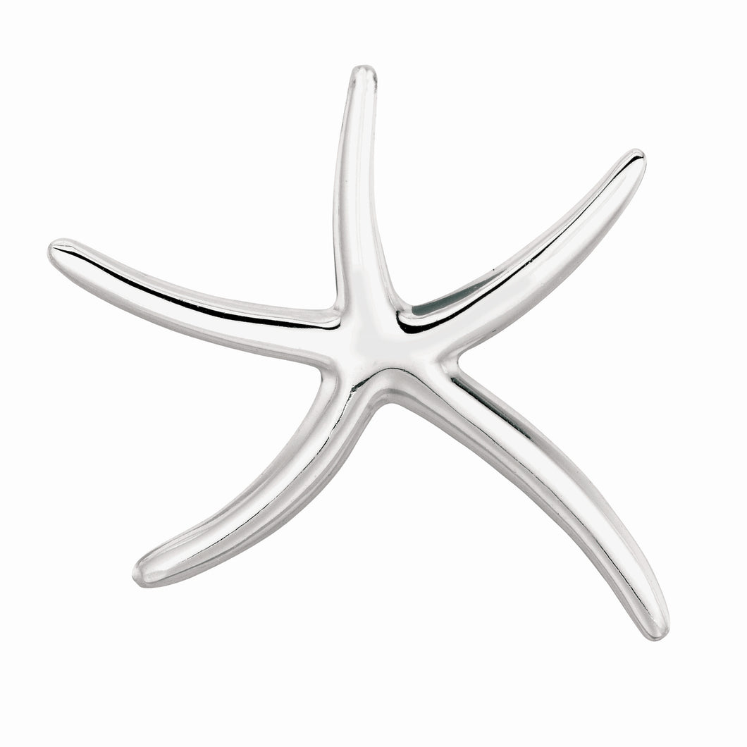 Silver Polished Starfish Pendant