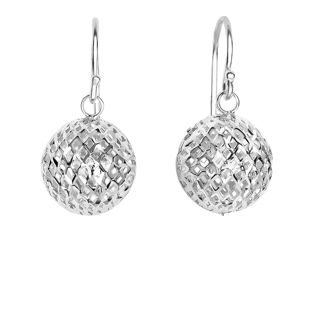 Silver Bead Bird Nest Drop Earring