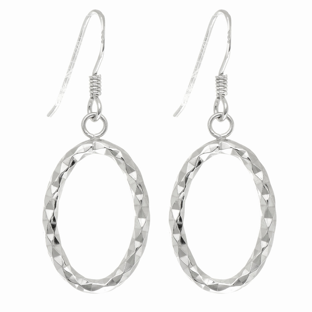 Silver Mini Oval Dangle Earring