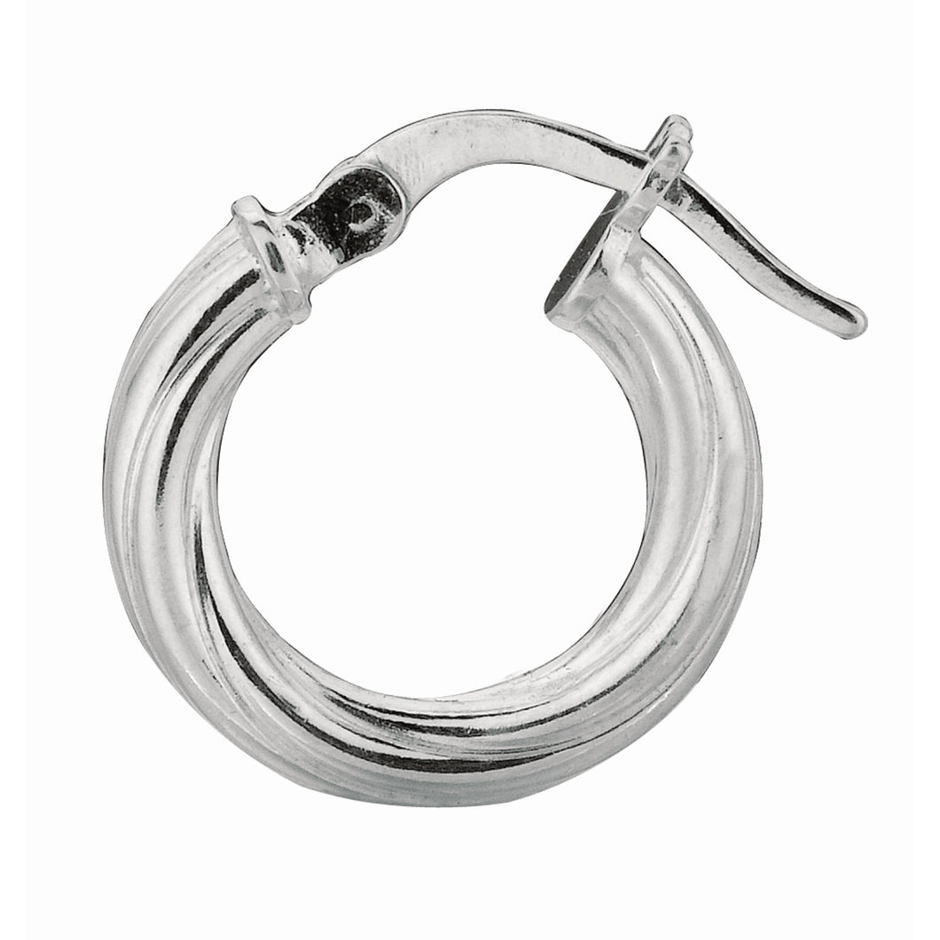 Silver Twist Small Hoop Earring