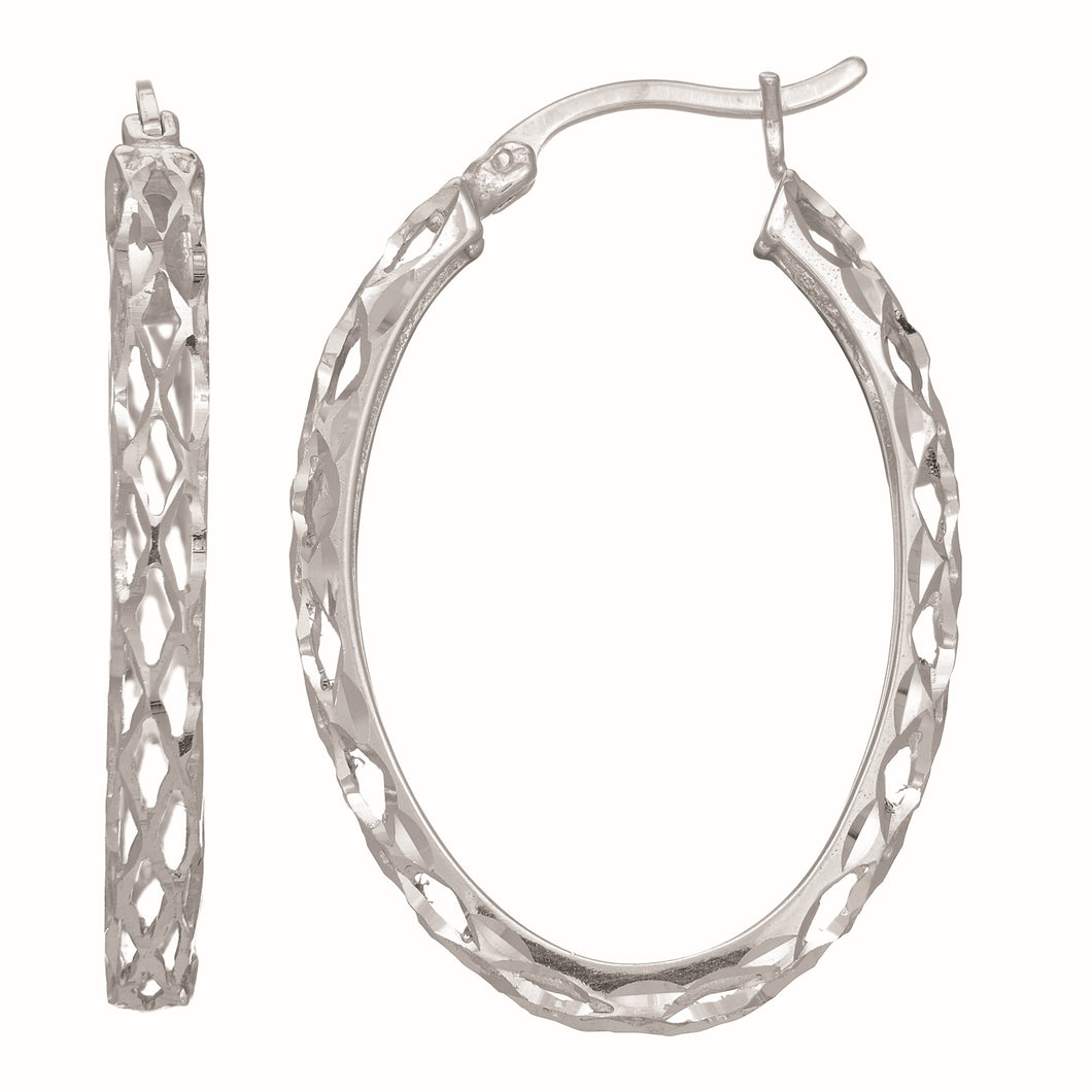 Silver Oval Birdcage Earring