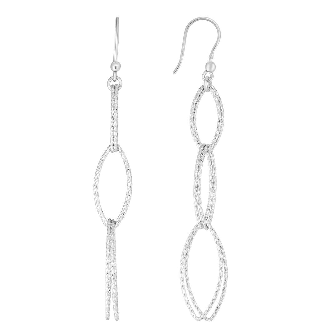 Silver Four Station Marquise Drop Earring