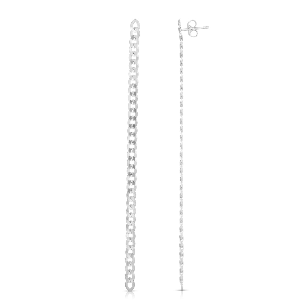 Silver La Gourmette Single Strand Shoulder Duster Earrings