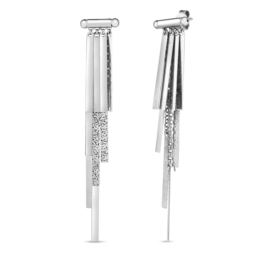 Silver Bar Fringe Earrings